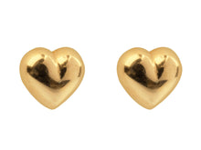 Load image into Gallery viewer, 9ct Gold Heart Earrings Plain Heart Stud Earrings New 9ct Yellow Gold Love Heart
