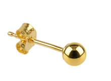 Load image into Gallery viewer, 9ct Yellow Gold Round Ball Stud Sleeper Earring 4mm Plain Stud Earring SINGLE
