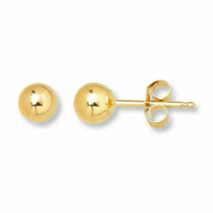 9ct Yellow Gold Round Ball Stud Sleeper Earring 4mm Plain Stud Earring SINGLE