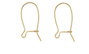 14ct Yellow Gold Filled Safety Ear Hook Wires for Earrings - Yellow Gold PAIR