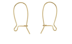 14ct Yellow Gold Filled Safety Ear Hook Wires for Earrings - Yellow Gold PAIR