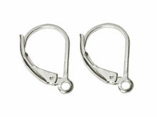 Load image into Gallery viewer, 9ct White Gold Continental Earring Safety Wire Lever Back Earring Hook 1 x Pair
