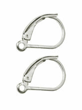 Load image into Gallery viewer, 9ct White Gold Continental Earring Safety Wire Lever Back Earring Hook 1 x Pair
