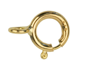 9ct Gold 5mm CLOSED Bolt Ring Fastener Clasps Gold Jewellery Making Fastener x 1