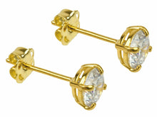 Load image into Gallery viewer, 9ct Gold CZ Earrings Plain Stud Earrings New 9ct Yellow Gold 5mm Studs
