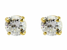 Load image into Gallery viewer, 9ct Gold CZ Earrings Plain Stud Earrings New 9ct Yellow Gold 5mm Studs
