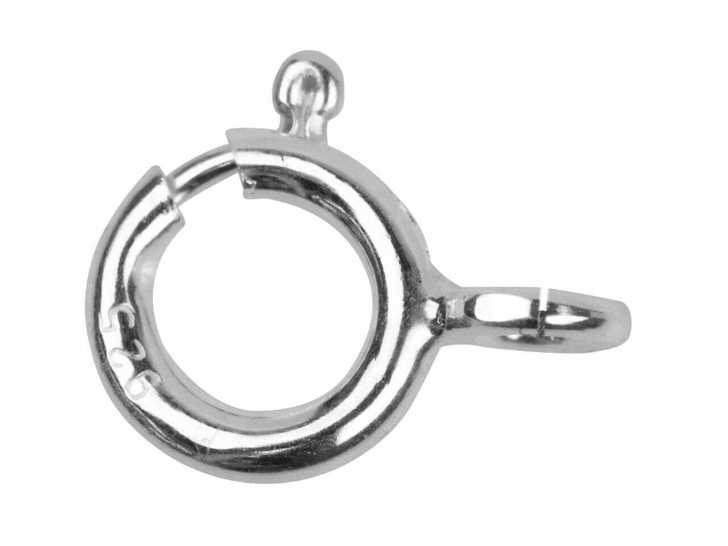 Silver Bolt Ring 8mm Bolt Ring Clasp Open - Sterling- Easy Fit - Secure Fastener