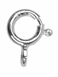 Silver Bolt Ring 8mm Bolt Ring Clasp Open - Sterling- Easy Fit - Secure Fastener