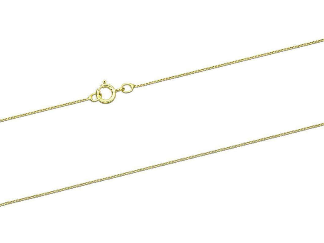 9ct Gold Diamond Cut Curb Chain 0.5mm  16