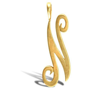 9CT GOLD INITIAL SCRIPT PENDANT SOLID 9CT GOLD LETTER INITIAL 9CT YELLOW GOLD