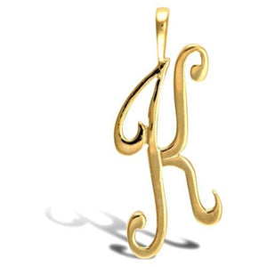 9CT GOLD INITIAL SCRIPT PENDANT SOLID 9CT GOLD LETTER INITIAL 9CT YELLOW GOLD