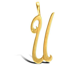 Load image into Gallery viewer, 9CT GOLD INITIAL SCRIPT PENDANT SOLID 9CT GOLD LETTER INITIAL 9CT YELLOW GOLD
