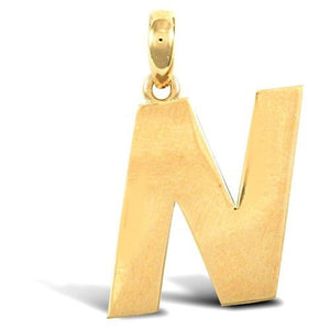 INITIAL N 9CT GOLD PENDANT SOLID GOLD LETTER INITIAL 9CT YELLOW GOLD