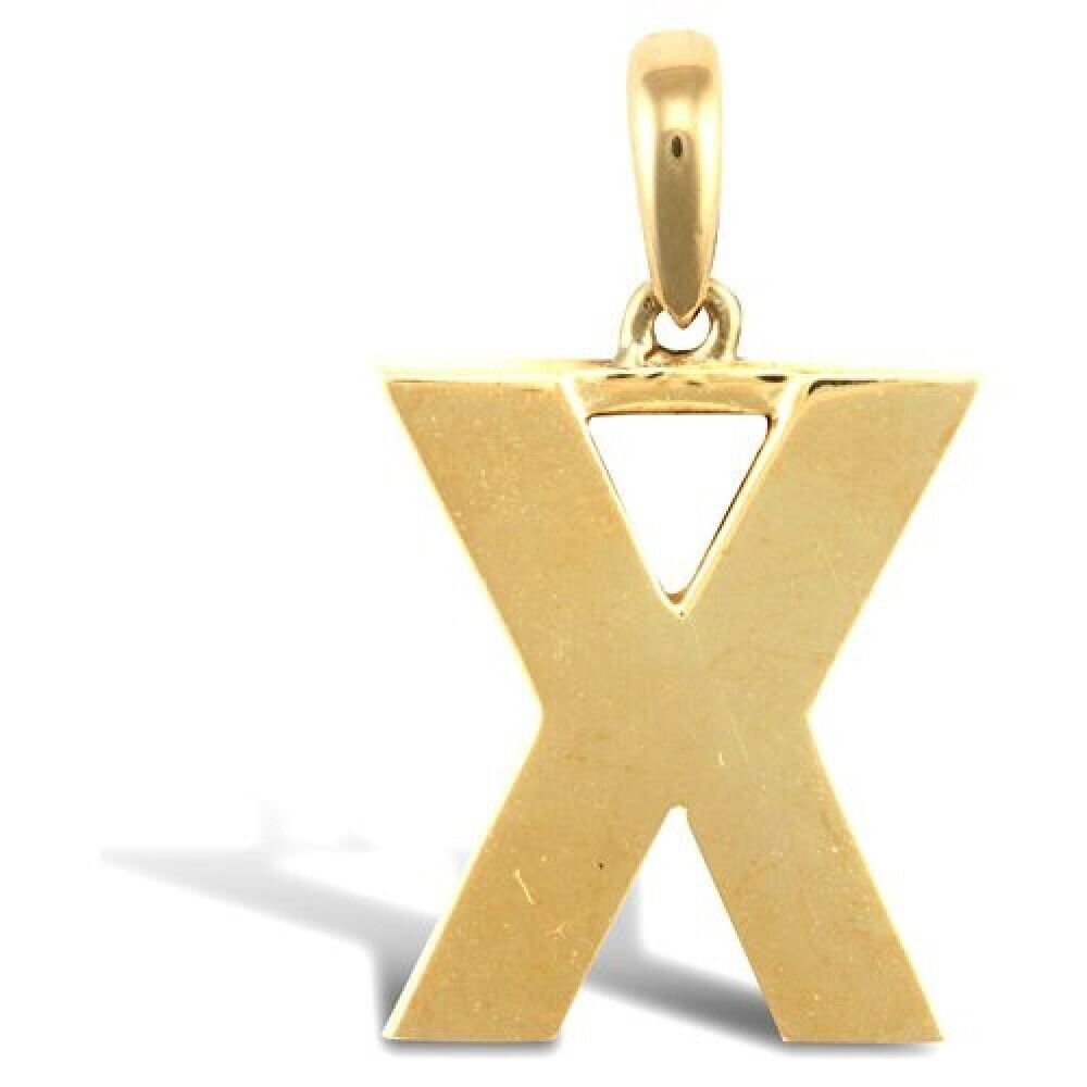 INITIAL X 9CT GOLD PENDANT SOLID GOLD LETTER INITIAL 9CT YELLOW GOLD