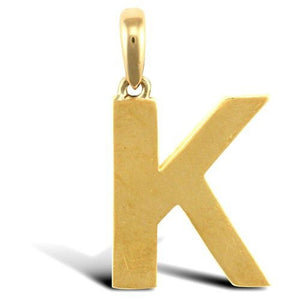 INITIAL K 9CT GOLD PENDANT SOLID GOLD LETTER INITIAL 9CT YELLOW GOLD